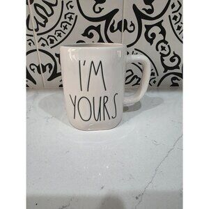 New Rae Dunn I'M YOURS/ Heart Double Sided Mug LL Lettering Valentine’s Love